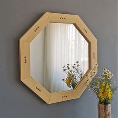 Achtgen - Natural Solid Wood Frame Mirror Home Decor