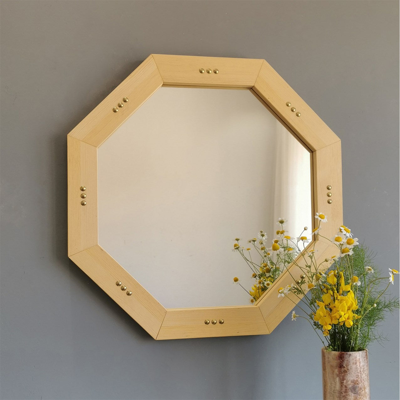 Achtgen - Natural Solid Wood Frame Mirror Home Decor