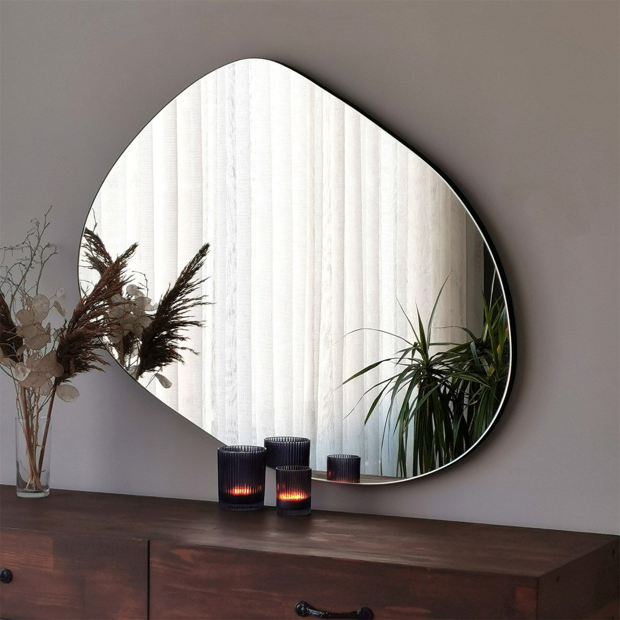 Gusto - Asymmetrical Mirror Home Decor, Aesthetic Mirror Wall Art, Irregular Frameless Mirror