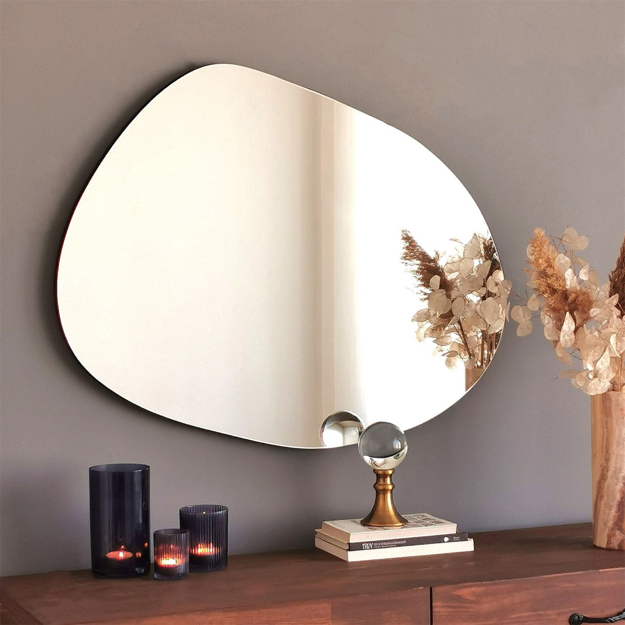 Gusto - Asymmetrical Mirror Home Decor, Aesthetic Mirror Wall Art, Irregular Frameless Mirror