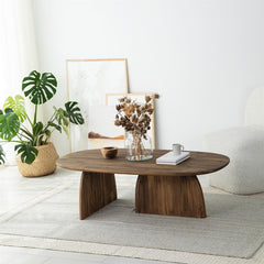 Miami - Mid Century Modern Coffee Table,Scandinavian Solid Wood Oval Center Table